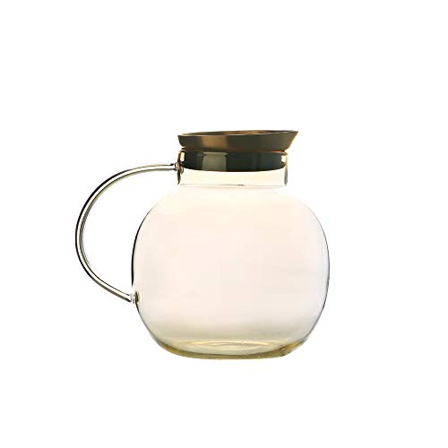 Jarra de vidrio, jarra de agua de 1.6L, botella de envase de bebida de jugo, kit de jarra de mesa de comedor, para jarra de agua de vino té helado,A