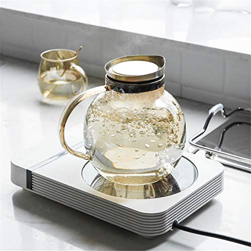 Jarra de vidrio, jarra de agua de 1.6L, botella de envase de bebida de jugo, kit de jarra de mesa de comedor, para jarra de agua de vino té helado,A