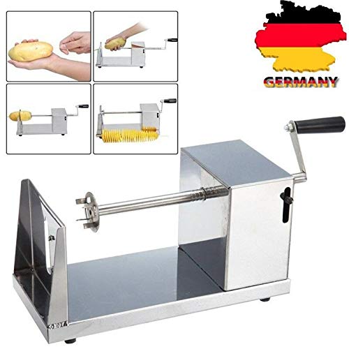 Jasemy - Cortador de patatas en espiral de acero inoxidable, para verduras, patas de goma para frutas, patatas, patatas tornadas, patatas fritas, pepinos o zanahorias