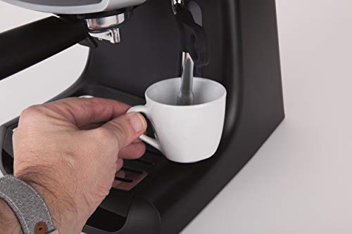 Jata CA1051 Cafetera Express con Presión de 19 bar Memoriza la Cantidad de Café Deseada Calienta Tazas Supervaporizador para Cappucino Bandeja recoge-gotas extraíble