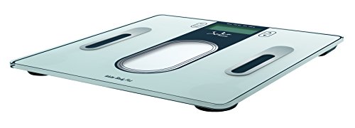 Jata Hogar 534 - Analizador de fitness de grasa y agua con base de cristal de seguridad y visor LCD