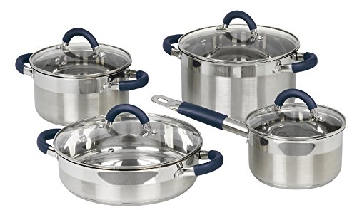 Jata Hogar BC8 Batería de Cocina, Acero Inoxidable, 24 cm, 8 Unidades