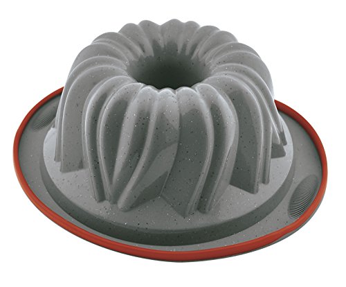 Jata Hogar Molde para roscón, modelo MC61, Silicona, Gris/Rojo, 21 cm