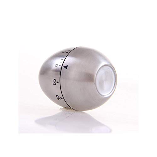 Jayron JR-WG015 - Temporizador de cocina para huevos (acero inoxidable, con forma de huevo, 60 minutos, temporizador de cuenta atrás para cocinar