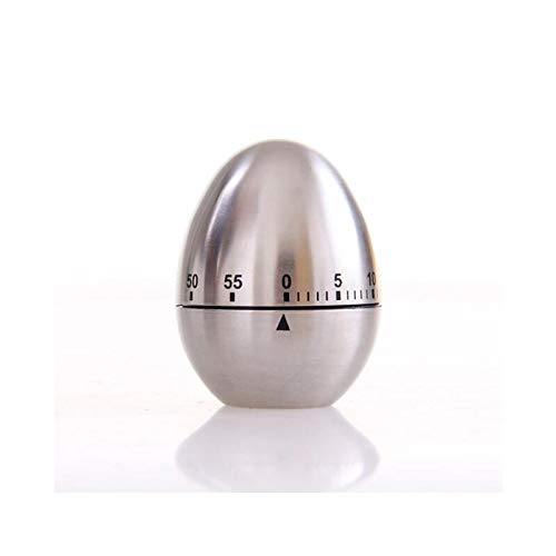 Jayron JR-WG015 - Temporizador de cocina para huevos (acero inoxidable, con forma de huevo, 60 minutos, temporizador de cuenta atrás para cocinar