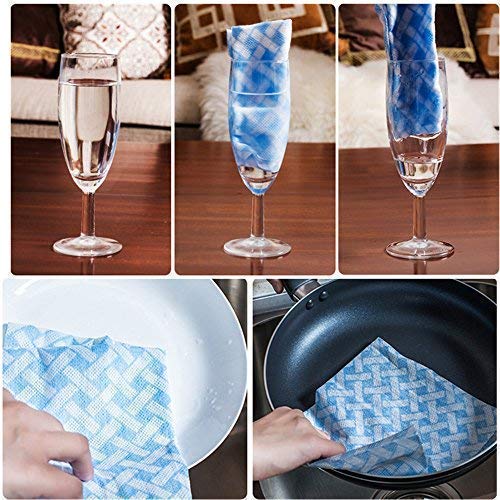 JEBBLAS Paño de Limpieza de Trapo desechable desechable paño de Limpieza de la Cocina para Quitar la Toalla Azul no Tejida aceitosa