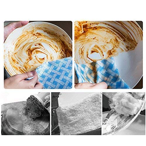 JEBBLAS Paño de Limpieza de Trapo desechable desechable paño de Limpieza de la Cocina para Quitar la Toalla Azul no Tejida aceitosa