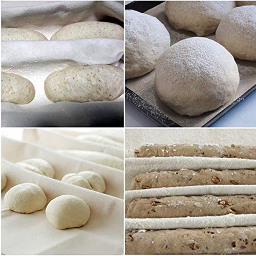 JEEBAY Paño de Prueba de Lino Profesional para la Masa de Pan de Pan de Prueba de Baguette, repostería de panadería Couche Bread Mat para Hornear Pan de Masa fermentada de Cocina (29.5X17.7in)