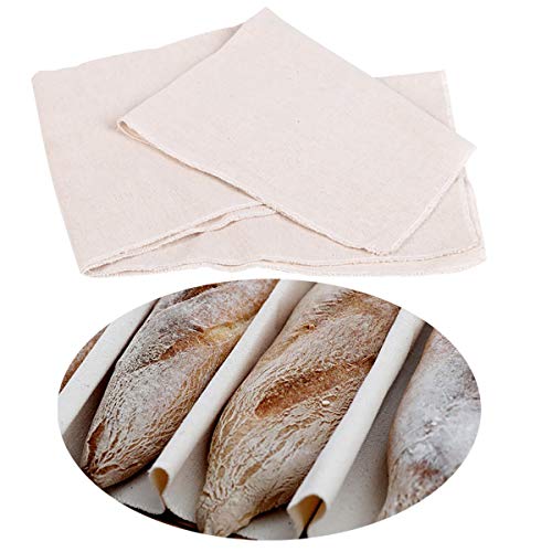 JEEBAY Paño de Prueba de Lino Profesional para la Masa de Pan de Pan de Prueba de Baguette, repostería de panadería Couche Bread Mat para Hornear Pan de Masa fermentada de Cocina (29.5X17.7in)