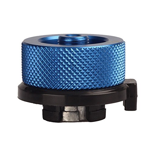 Jeebel Camp Convertidor de Gas, para el Cartucho de butano para atornillar el Cartucho de Gas/Lindal Adaptador de válvula, Azul
