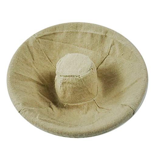 JEELINBORE Cuenco para masas Pequeña y Funda de Lino Cesta para Masa y fermentación de Pan (Cesta Circular Hueca + Funda Circular Hueca, 29 * 6.5cm)