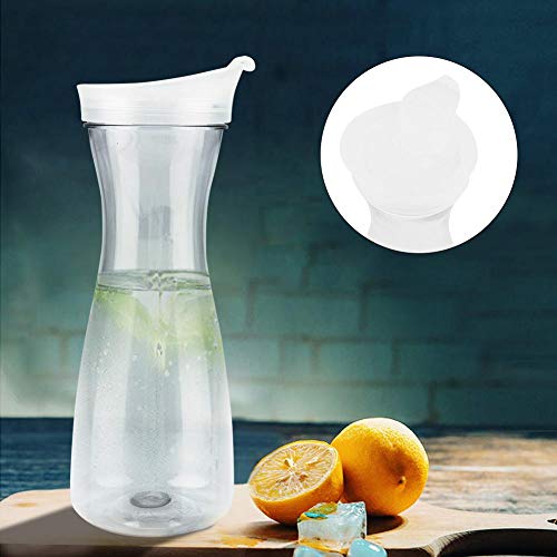 Jeffergarden Botella de Jugo Transparente Acrílico Botella de Jugo Transparente Botella de Agua Jarra de Jugo con Hielo y Tapa fría para Bar Uso en el hogar (1600ml)