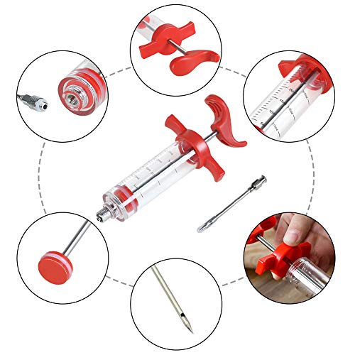 Jeringas para Alimentos,LLMZ Jeringas para Barbacoa, Jeringas para Marinar, Herramientas de Condimento Rápido, Utilizadas para Condimentos de Carne de Pavo En Festivales de Cocina,30ML