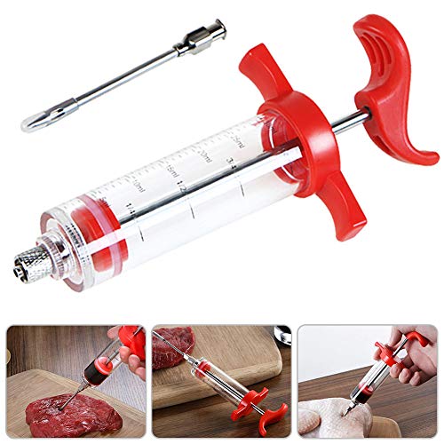 Jeringas para Alimentos,LLMZ Jeringas para Barbacoa, Jeringas para Marinar, Herramientas de Condimento Rápido, Utilizadas para Condimentos de Carne de Pavo En Festivales de Cocina,30ML