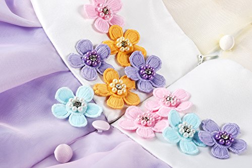JerrisApparel Disfraz Unicornio Niña Volantes Flor Boda Partido Princesa Vestido (7-8 años, Lila)