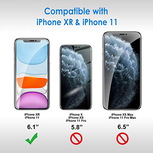 JETech Protector de Pantalla Compatible iPhone 11 y iPhone XR 6,1", Vidrio Templado, 2 Unidades