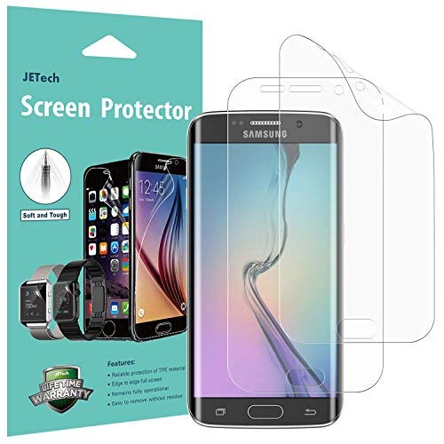 JETech Protector Pantalla Compatible Samsung Galaxy S6 Edge, Cobertura Completa, Película TPE Ultra Transparente, 2 Unidades