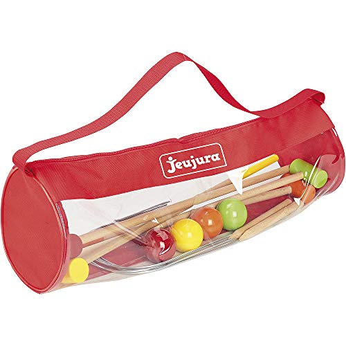 JEUJURA Jeu de croquet en bois - 4 joueurs - Sac de transport