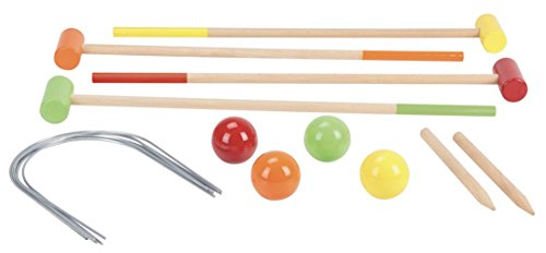 JEUJURA Jeu de croquet en bois - 4 joueurs - Sac de transport