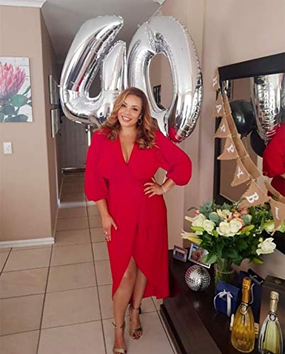 JeVenis 36 PCS Silver Blue 40th Birthday Decorations Artículos de Fiesta 40 Globos de cumpleaños Happy Birthday Balloon 40 Decoraciones de cumpleaños