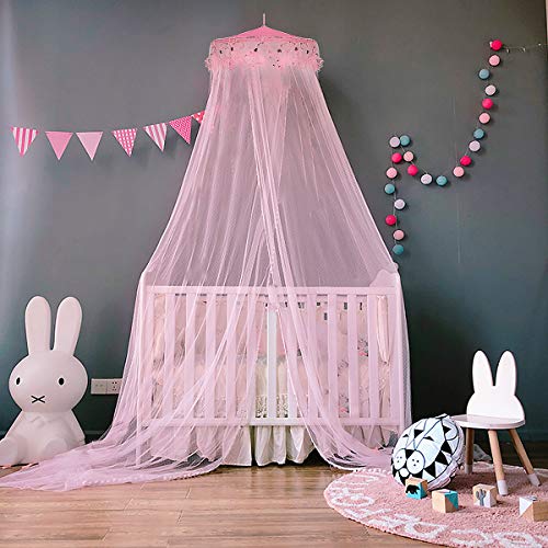 Jevetan Mosquiteras para cama princesa mosquiteros para cama mosquitero de dosel mosquitera decorativa para niños y niñas adecuado para cama individual / cama individual / cama king / cama queen