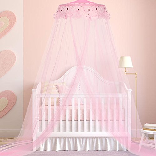 Jevetan Mosquiteras para cama princesa mosquiteros para cama mosquitero de dosel mosquitera decorativa para niños y niñas adecuado para cama individual / cama individual / cama king / cama queen