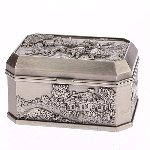 Jewellery Display Stand Holder Caja de joyería de la vendimia Tipo de Europa creativo Restauración Formas antiguas Joyas de metal Exquisito De gama alta Decoración para el hogar Caja Tallado Rectangul