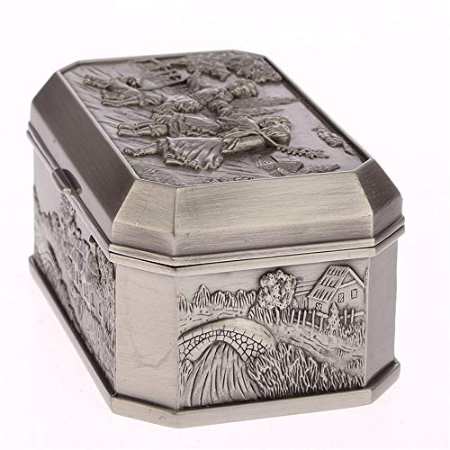 Jewellery Display Stand Holder Caja de joyería de la vendimia Tipo de Europa creativo Restauración Formas antiguas Joyas de metal Exquisito De gama alta Decoración para el hogar Caja Tallado Rectangul