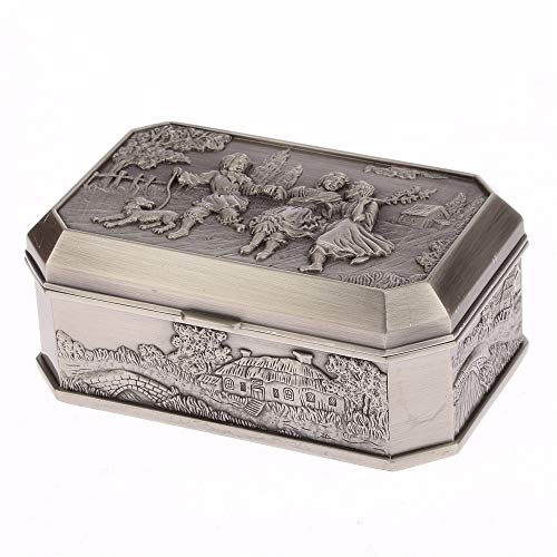 Jewellery Display Stand Holder Caja de joyería de la vendimia Tipo de Europa creativo Restauración Formas antiguas Joyas de metal Exquisito De gama alta Decoración para el hogar Caja Tallado Rectangul