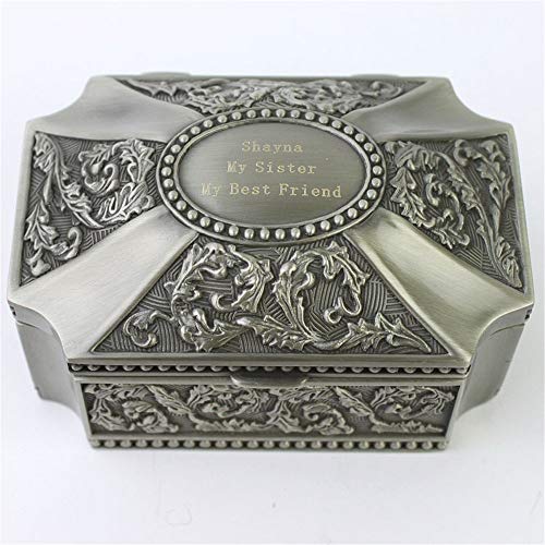 Jewellery Display Stand Holder Joyero de época Cuadrado Cúpula talla Figura de Europa Tipo Restauración Formas antiguas Aleación de zinc Caja de joyería Anillo Collar Pulsera Organizador de almacenami
