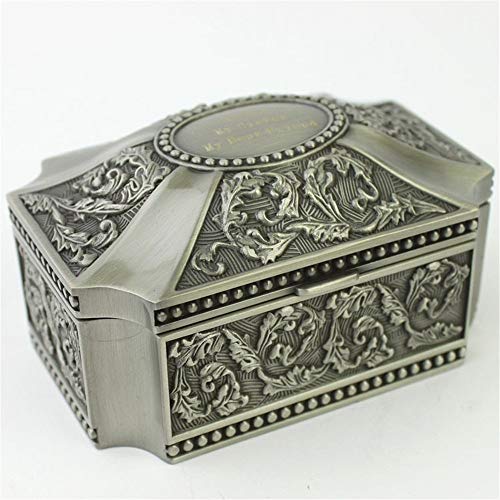 Jewellery Display Stand Holder Joyero de época Cuadrado Cúpula talla Figura de Europa Tipo Restauración Formas antiguas Aleación de zinc Caja de joyería Anillo Collar Pulsera Organizador de almacenami