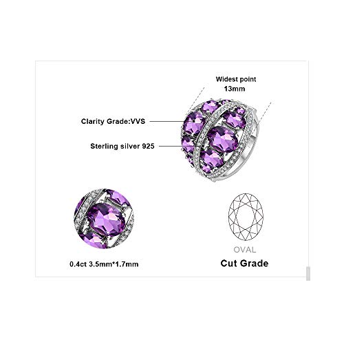 JewelryPalace 10 Piedra Corola Amatista anillo Plata de ley 925