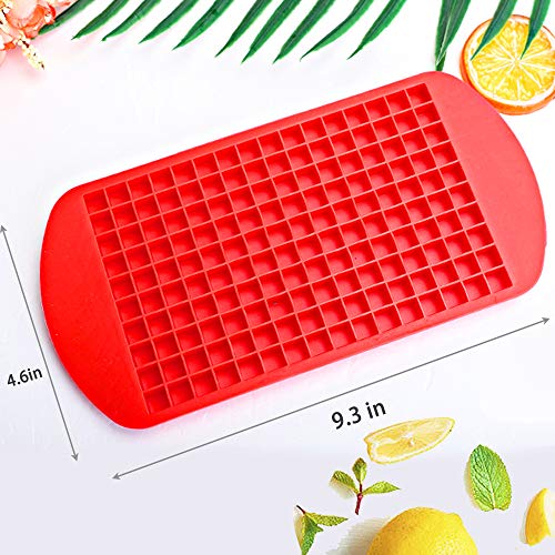 JEZOMONY Mini Bandejas de Cubitos de Hielo de Silicona, Bandejas de Cubitos de Hielo de 160 Rejillas, Pequeños Moldes para Hacer Hielo Picado y Dulces, para Bares, Whisky, Cerveza (Paquete de 3)