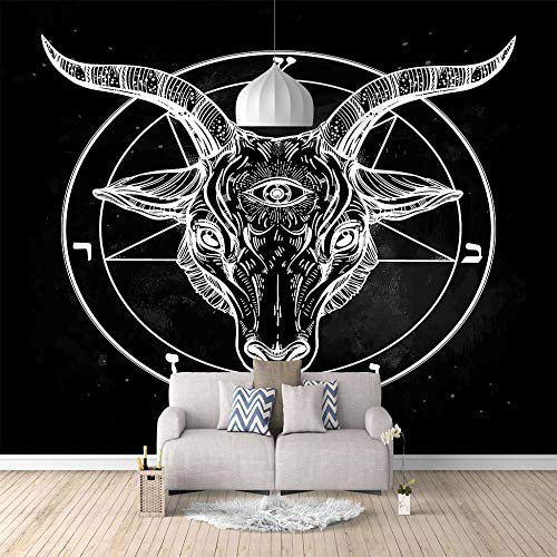 JFSZSD Papel Pintado Cabeza de toro Vinilo Pared Infantil Interior|Fotomurales pared|Fotomural Decorativo Decoración comedores 200CMx140CM
