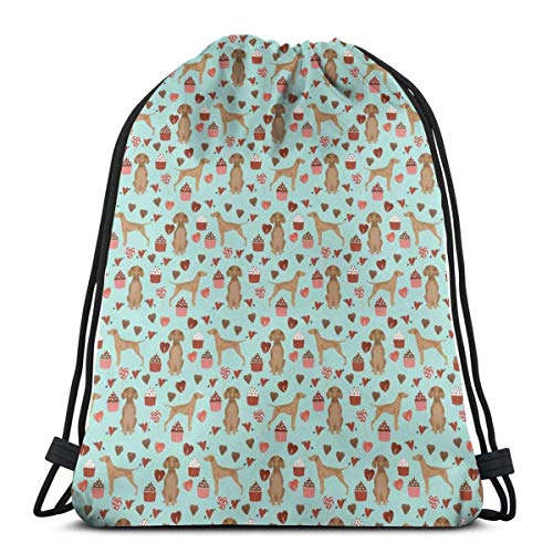 Jhonangel Dogs Love Strawberry Cake Mochila con cordón Mochila Bolso Ligero para Mujeres 36 x 43cm / 14.2 x 16.9 Pulgadas