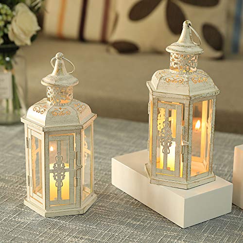 JHY DESIGN - Juego de 2 faroles Decorativos