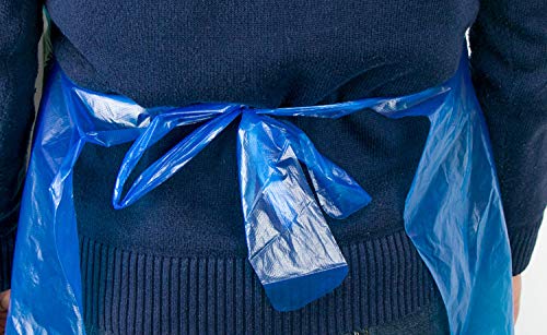 Jiale Delantales Desechables Blanco, Delantales Desechables Delantales Impermeables de Polietileno para cocinar, Hornear y Usar en el Cuidado Personal