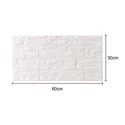 JiaMeng Pegatina de Pared, DIY 3D ladrillo PE Espuma Wallpaper Panels Room Decal Stone decoración en Relieve