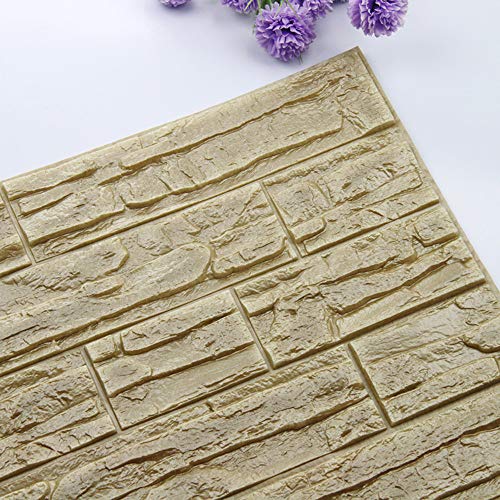 JiaMeng Pegatina de Pared, DIY 3D ladrillo PE Espuma Wallpaper Panels Room Decal Stone decoración en Relieve