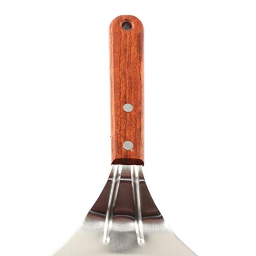 JICCH Pala de Pizza Pala para Pizza de Acero Inoxidable con Mango de Madera Maciza,ecológica,para Tartas y quesos