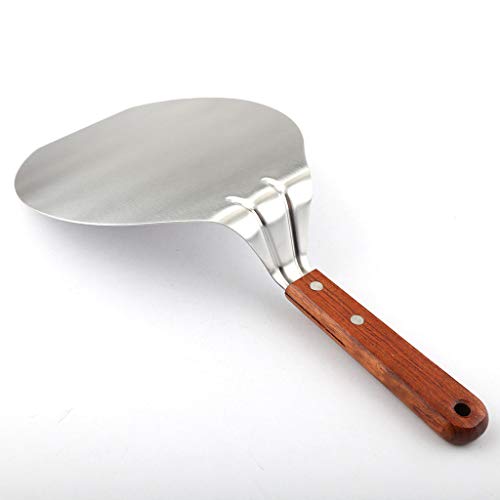 JICCH Pala de Pizza Pala para Pizza de Acero Inoxidable con Mango de Madera Maciza,ecológica,para Tartas y quesos