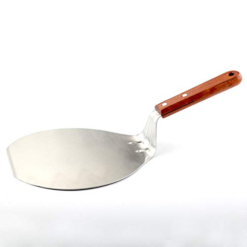 JICCH Pala de Pizza Pala para Pizza de Acero Inoxidable con Mango de Madera Maciza,ecológica,para Tartas y quesos