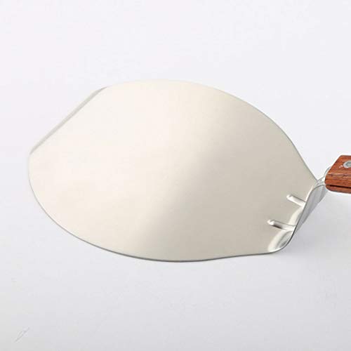 JICCH Pala de Pizza Pala para Pizza de Acero Inoxidable con Mango de Madera Maciza,ecológica,para Tartas y quesos