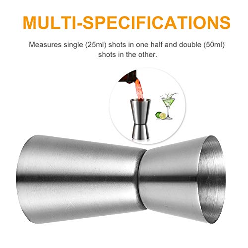 Jigger Spirit Measure - Vaso medidor, acero inoxidable, doble 25/50 ml, para bebidas