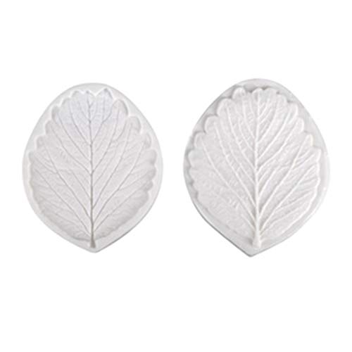 jiheousty 16 Pares de Pasta de azúcar moldes de Vetas de Flores nervaduras de Hojas Molde de Fontant Molde de Silicona Herramientas para Pasteles (12 Tipos de Hojas)