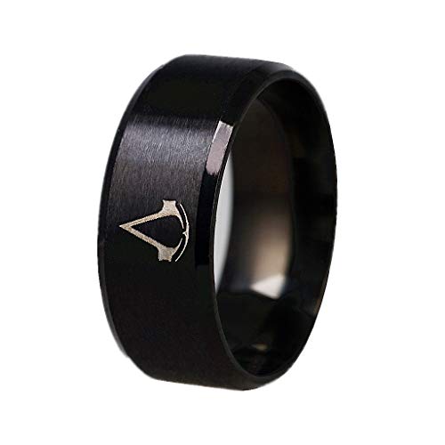 JINGJING Assassin'S Creed Anillo de Acero de Titanio Acero Inoxidable Juego Online Equipos periféricos Anillo Joyeria Accesorios,Black,No.11