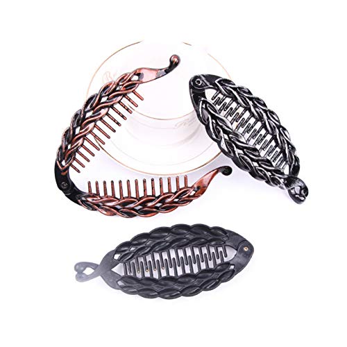 JINGMO Clips De Pelo con Forma De Pez Vintage Garras Pinzas De Plátano De Gran Tamaño Soporte De Cola De Caballo para Mujeres Niñas Accesorios para Peinar El Cabello