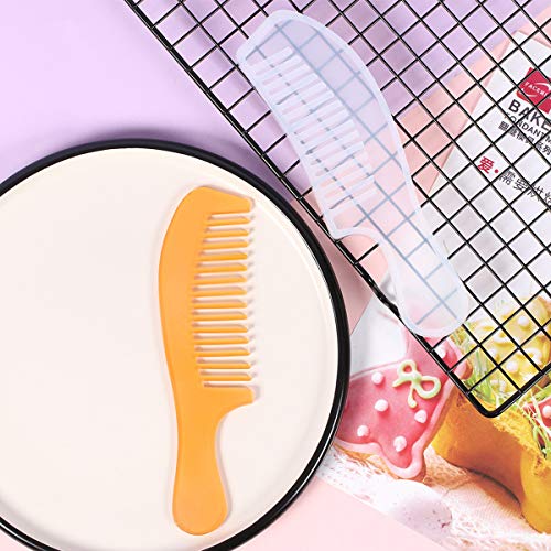 Jinlaili 2 Piezas Molde Epoxi Cristal, DIY Silicona Peine Moldes, Antiadherente Peine Resina Moldes, Semitransparente Moldes Silicona para Peine Manualidades de Joyas
