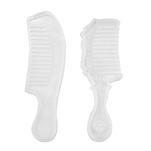 Jinlaili 2 Piezas Molde Epoxi Cristal, DIY Silicona Peine Moldes, Antiadherente Peine Resina Moldes, Semitransparente Moldes Silicona para Peine Manualidades de Joyas
