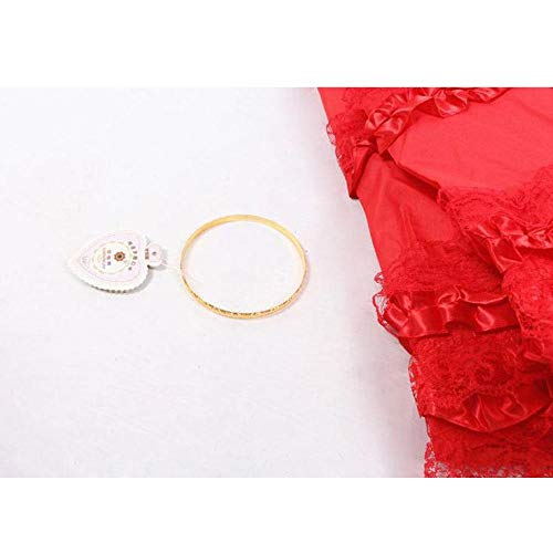 JINYIWEN Paraguas Paraguas de Encaje de Princesa Lámina de Oro Paraguas Rojo para Damas de Honor Boda Festiva Matrimonio Boda Artesanía Paraguas Aspic